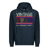 Navy Vintage 1980 Birthday Premium Hoodie - Bettercallsaul