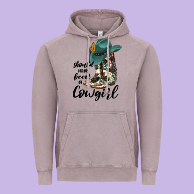 Should Have Been A Cowgirl Vintage Hoodie Designed By Jahusdesignshop