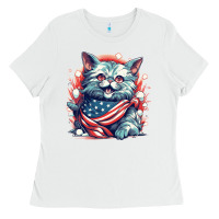White cat7 Ladies Tee - Unal Design