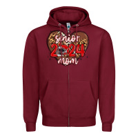 Burgundy senior 2024 mom football Zipper Hoodie - MaliasSmallBusiness