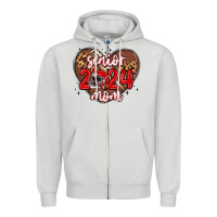 Dove Grey senior 2024 mom football Zipper Hoodie - MaliasSmallBusiness