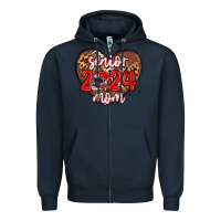 Navy senior 2024 mom football Zipper Hoodie - MaliasSmallBusiness