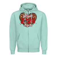 Seafoam senior 2024 mom football Zipper Hoodie - MaliasSmallBusiness