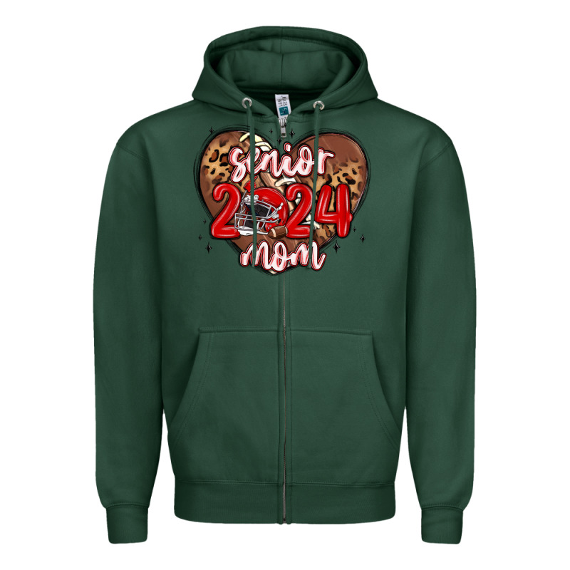 Senior 2024 Mom Football Zipper Hoodie by MaliasSmallBusiness | Teevron