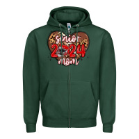Sports Green senior 2024 mom football Zipper Hoodie - MaliasSmallBusiness
