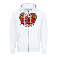 White senior 2024 mom football Zipper Hoodie - MaliasSmallBusiness