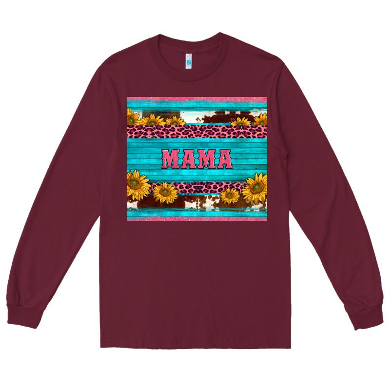Cowhide Leopard Sunflowers Mama Long Sleeve Tee by BarkalooDesign | Teevron