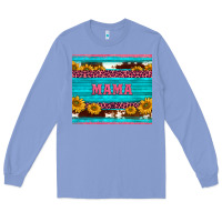 Colony Blue cowhide leopard sunflowers mama Long Sleeve Tee - BarkalooDesign