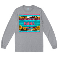 Heather Grey cowhide leopard sunflowers mama Long Sleeve Tee - BarkalooDesign