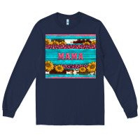 Navy cowhide leopard sunflowers mama Long Sleeve Tee - BarkalooDesign
