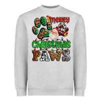 Heather Grey merry christmas paws with santa Heavyweight Sweatshirt - AdoDesignShop