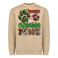 Mushroom merry christmas paws with santa Heavyweight Sweatshirt - AdoDesignShop