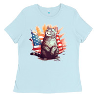 Baby Blue cat8 Ladies Tee - Unal Design