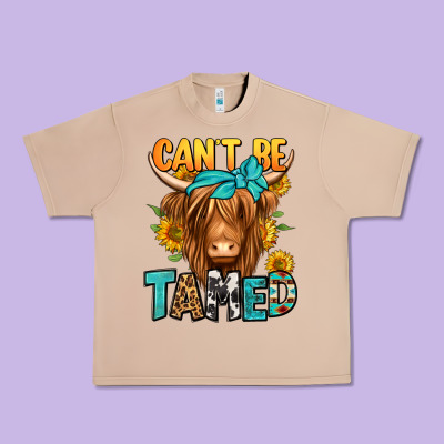 Can't Be Tamed Longhaired Cow Urban Heavy Tee Designed By Jasminsmagicworld
