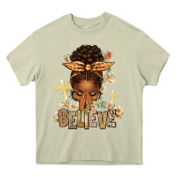 Mossy believe praying afro messy bun Heavy Core Tee - texasbilliewilder