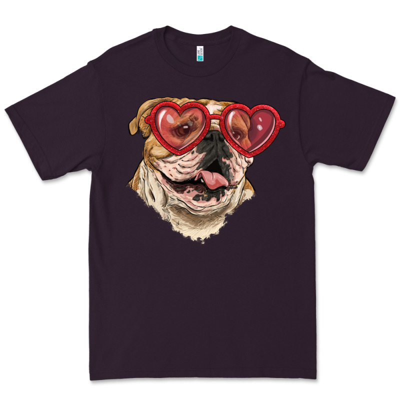 English Bulldog With Love Glass Premium Tee by RanaPortraitStore | Teevron