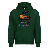 Forest Green witchy mama messy bun Urban Hoodie - CowGirlArtShop