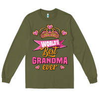Army Green world's best grandma ever Long Sleeve Tee - Jasminsmagicworld