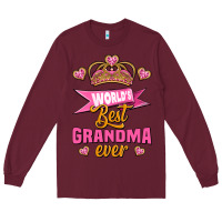 Burgundy world's best grandma ever Long Sleeve Tee - Jasminsmagicworld