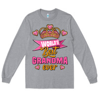 Heather Grey world's best grandma ever Long Sleeve Tee - Jasminsmagicworld
