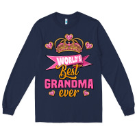 Navy world's best grandma ever Long Sleeve Tee - Jasminsmagicworld