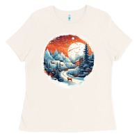 Bone deer snow house design Ladies Tee - Unal Design