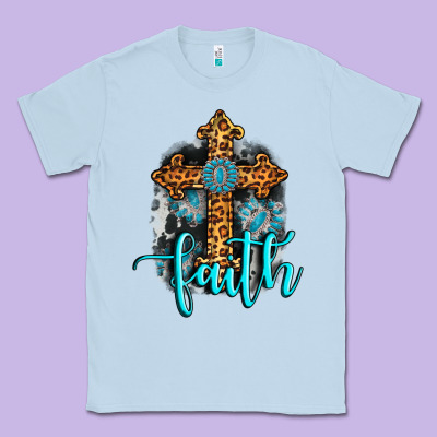 Faith Western Turquoise Classic Tee Designed By Adodesignshop