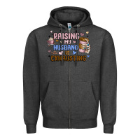 Charcoal Heather raising my husband is exhausting Zipper Hoodie - MaliasSmallBusiness