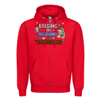 Red raising my husband is exhausting Zipper Hoodie - MaliasSmallBusiness