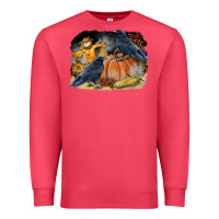 Cardinal Fall Background With Crow Premium Sweatshirt - LillyAllenDesigns