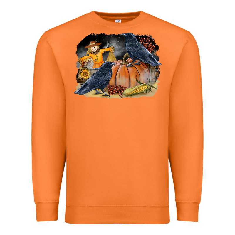 Fall Background With Crow Premium Sweatshirt by LillyAllenDesigns | Teevron