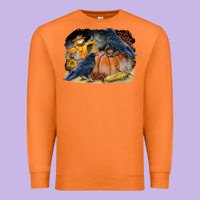 Fall Background With Crow Premium Sweatshirt Designed By Lillyallendesigns