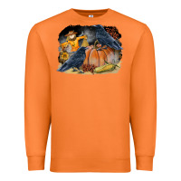 Carrot Fall Background With Crow Premium Sweatshirt - LillyAllenDesigns