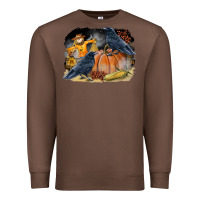 Chestnut Fall Background With Crow Premium Sweatshirt - LillyAllenDesigns
