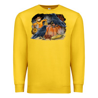 Lemon Fall Background With Crow Premium Sweatshirt - LillyAllenDesigns