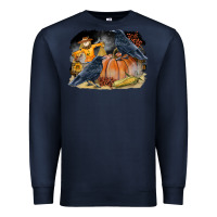 Navy Fall Background With Crow Premium Sweatshirt - LillyAllenDesigns