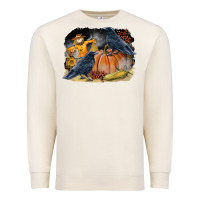 Sandshell Fall Background With Crow Premium Sweatshirt - LillyAllenDesigns