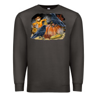 Smoke Fall Background With Crow Premium Sweatshirt - LillyAllenDesigns