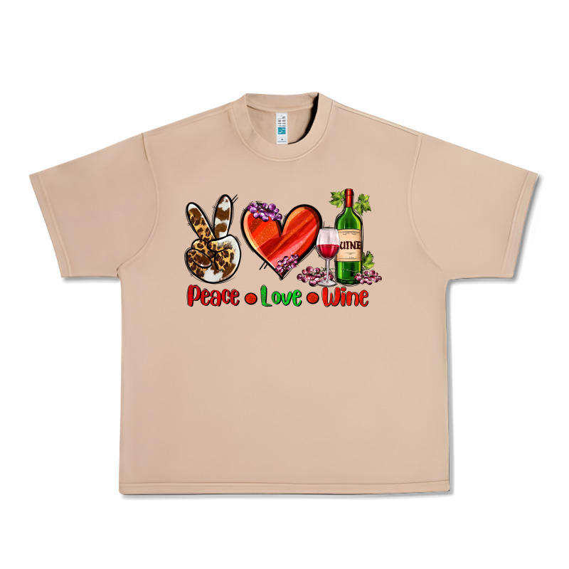 Peace Love Wine Urban Heavy Tee by AdoDesignShop | Teevron