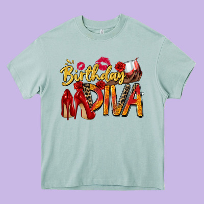 Birthday Diva Heavy Core Tee Designed By Zillion Design Studio