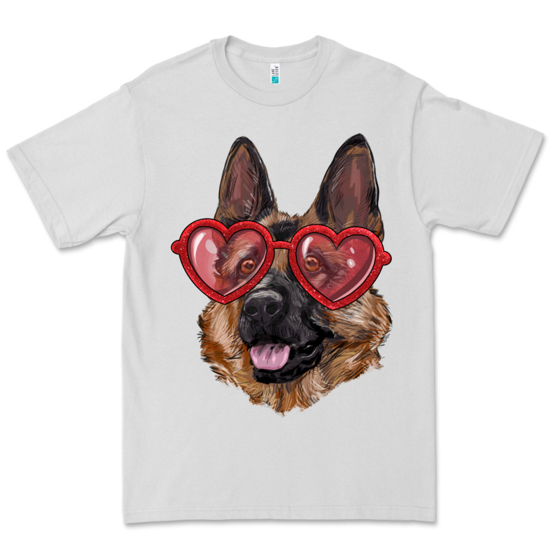 German Shepherd With Love Glasses Premium Tee by RanaPortraitStore | Teevron