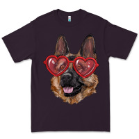 Plum german shepherd with love glasses Premium Tee - RanaPortraitStore