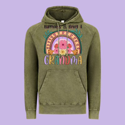 Happiness Is Being A Grandma Vintage Hoodie Designed By Jahusdesignshop