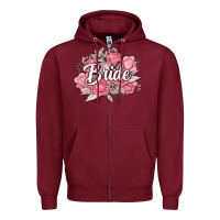 Burgundy bride Zipper Hoodie - MaliasSmallBusiness