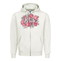 Oatmeal Heather bride Zipper Hoodie - MaliasSmallBusiness