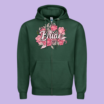 Bride Zipper Hoodie Designed By Maliassmallbusiness
