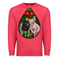 Cardinal christmas pig Premium Sweatshirt - LillyAllenDesigns