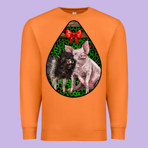 Christmas Pig Premium Sweatshirt Designed By Lillyallendesigns