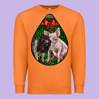 Christmas Pig Premium Sweatshirt Designed By Lillyallendesigns