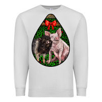 Dove Grey christmas pig Premium Sweatshirt - LillyAllenDesigns